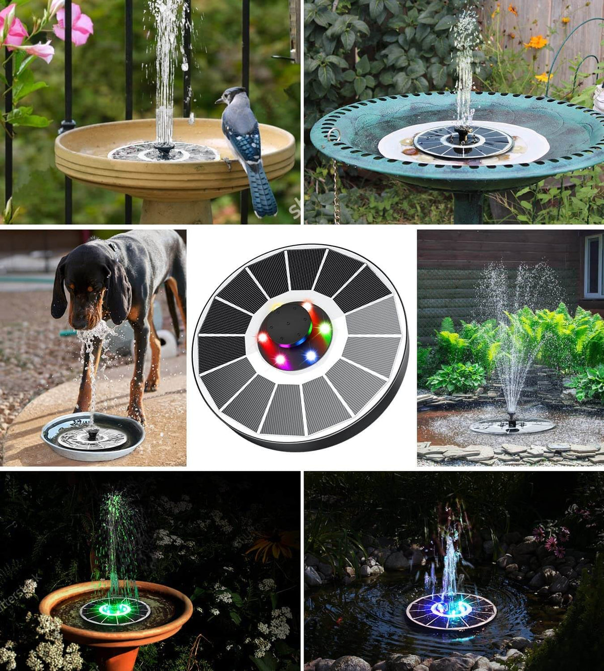 Tranquil Oasis | Solar-Powered Water Fountain with Adjustable Spray | Eco-Friendly Outdoor Decor