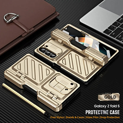 Foldable Phone Armor Case with Built-In Screen Guard & Kickstand for Samsung Galaxy Z Fold 4 / Z Fold 5 – Drop-Tested Protection