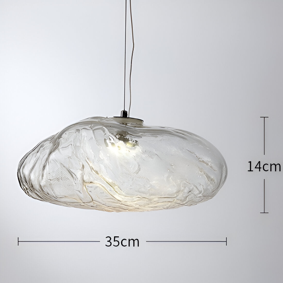 Glass Hanging Lamp Organic Shape Warm Diffused Glow for Kitchen Island Dining Table Sculptural Overhead Fixture Modern Home Lighting