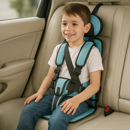 Asiento de coche portátil para niños, asiento infantil plegable con arnés de 5 puntos, asiento de coche ligero para viajes en taxi
