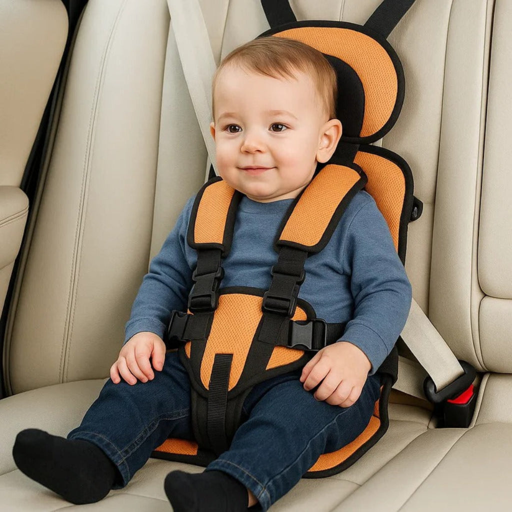 Asiento de coche portátil para niños, asiento infantil plegable con arnés de 5 puntos, asiento de coche ligero para viajes en taxi