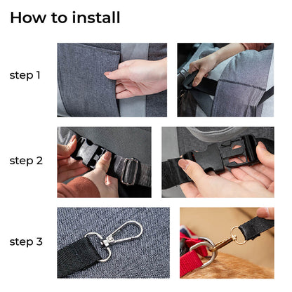 Travelpup | Asiento cama para perros con correas de seguridad ajustables | Viajes en coche cómodos y seguros