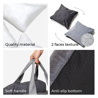 Travelpup | Asiento cama para perros con correas de seguridad ajustables | Viajes en coche cómodos y seguros