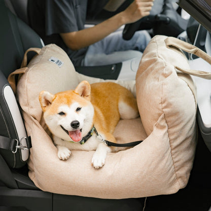 Travelpup | Asiento cama para perros con correas de seguridad ajustables | Viajes en coche cómodos y seguros