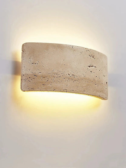 Travertine Stone Wall Sconce Dimmable Up Down Light for Hallway Bathroom Patio Indoor Outdoor Accent Lighting Warm LED 10W E27