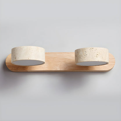 Natural Travertine Stone Wall Sconce – Modern Indoor Accent Light with Hardwired LED for Bedroom, Hallway & Living Room