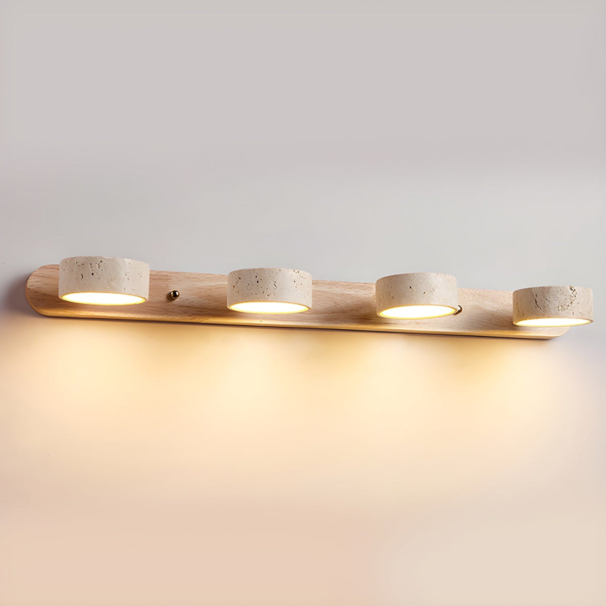 Aplique de pared LED de piedra y madera, regulable, 3 temperaturas de color, luz de acento moderna para pasillo, dormitorio o sala de estar, textura natural, minimalista
