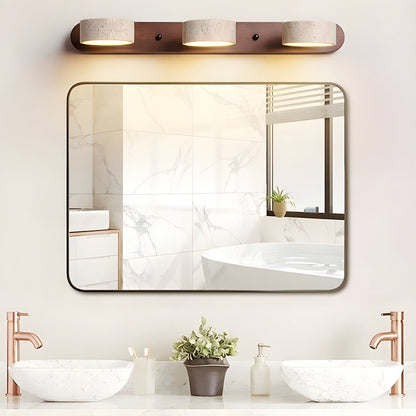 Aplique de pared LED de piedra y madera, regulable, 3 temperaturas de color, luz de acento moderna para pasillo, dormitorio o sala de estar, textura natural, minimalista
