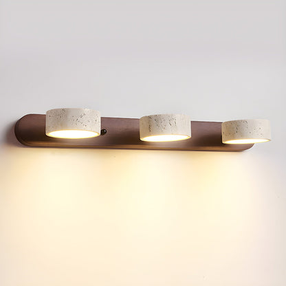 Aplique de pared LED de piedra y madera, regulable, 3 temperaturas de color, luz de acento moderna para pasillo, dormitorio o sala de estar, textura natural, minimalista