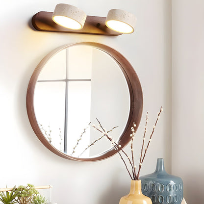 Aplique de pared LED de piedra y madera, regulable, 3 temperaturas de color, luz de acento moderna para pasillo, dormitorio o sala de estar, textura natural, minimalista