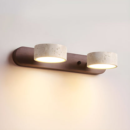 Natural Travertine Stone Wall Sconce – Modern Indoor Accent Light with Hardwired LED for Bedroom, Hallway & Living Room