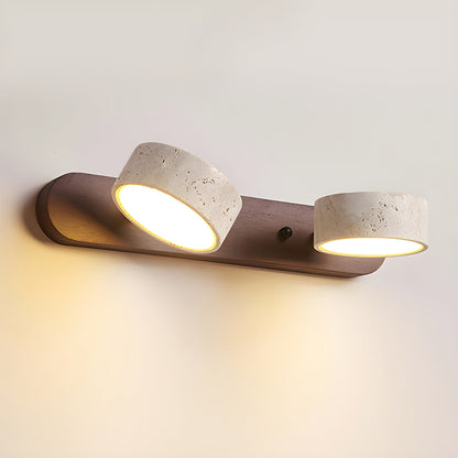 Natural Travertine Stone Wall Sconce – Modern Indoor Accent Light with Hardwired LED for Bedroom, Hallway & Living Room