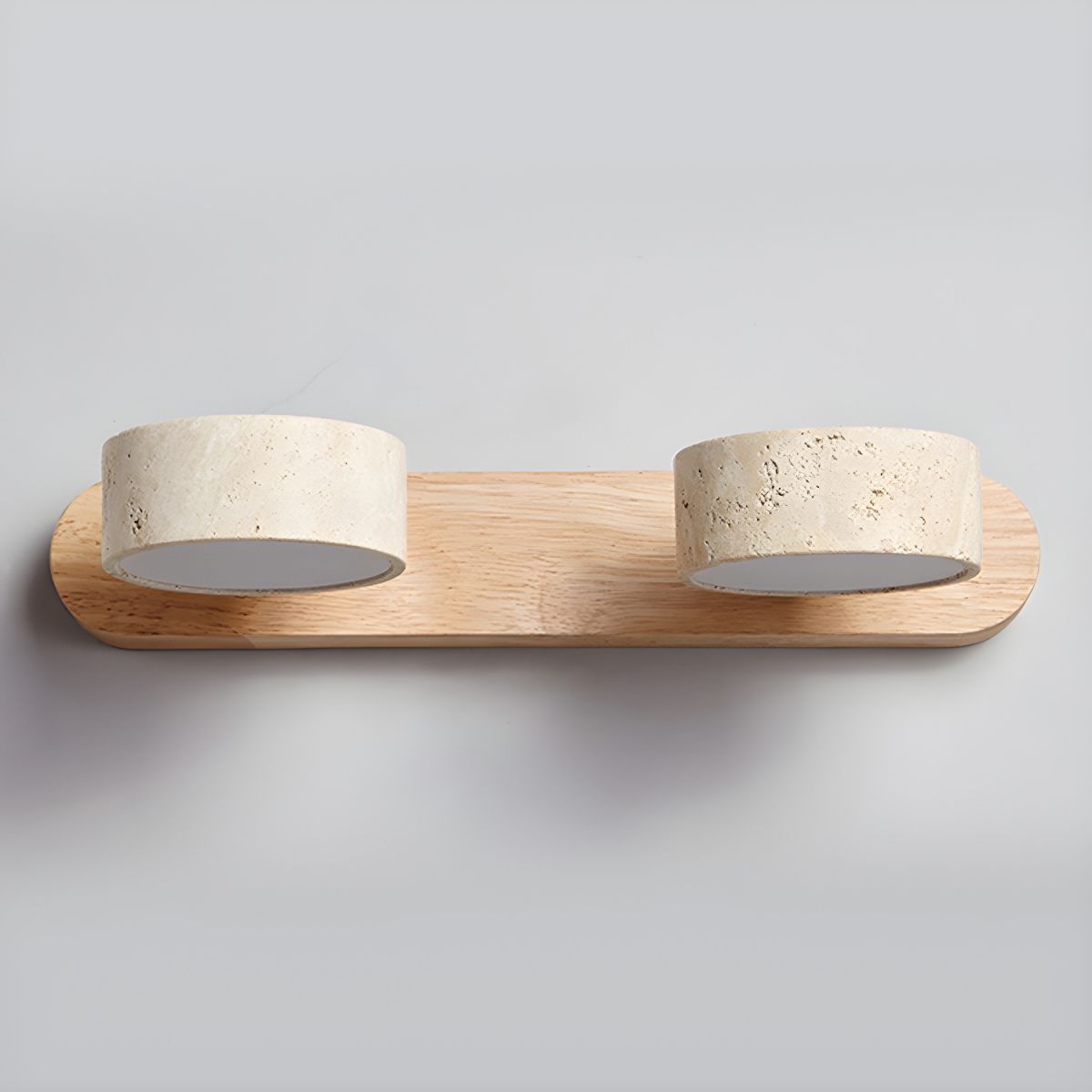 Aplique de pared LED de piedra y madera, regulable, 3 temperaturas de color, luz de acento moderna para pasillo, dormitorio o sala de estar, textura natural, minimalista