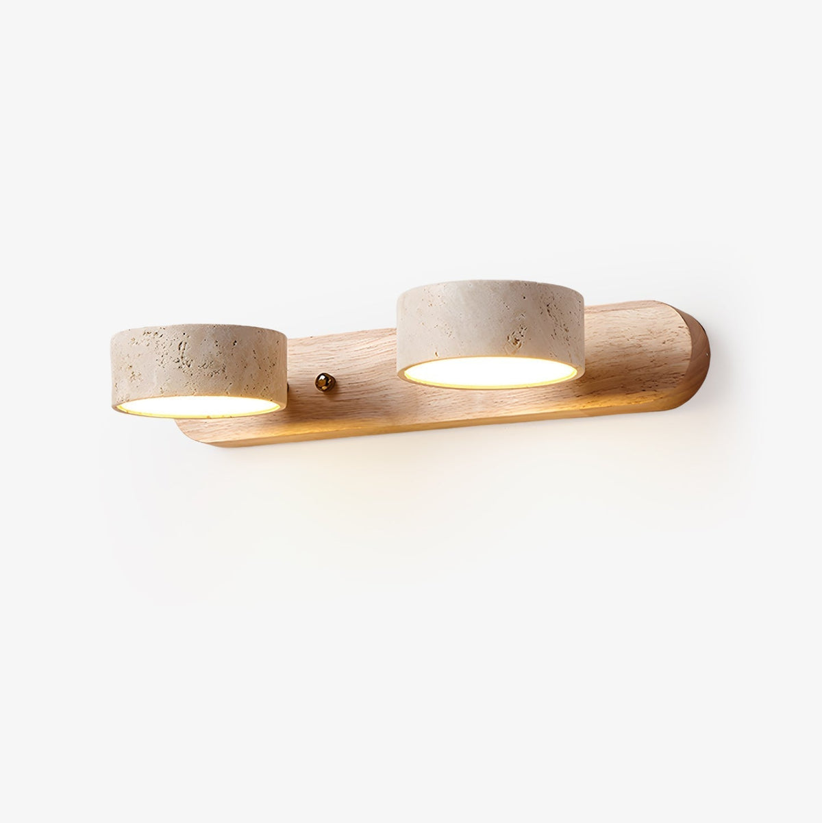 Aplique de pared LED de piedra y madera, regulable, 3 temperaturas de color, luz de acento moderna para pasillo, dormitorio o sala de estar, textura natural, minimalista