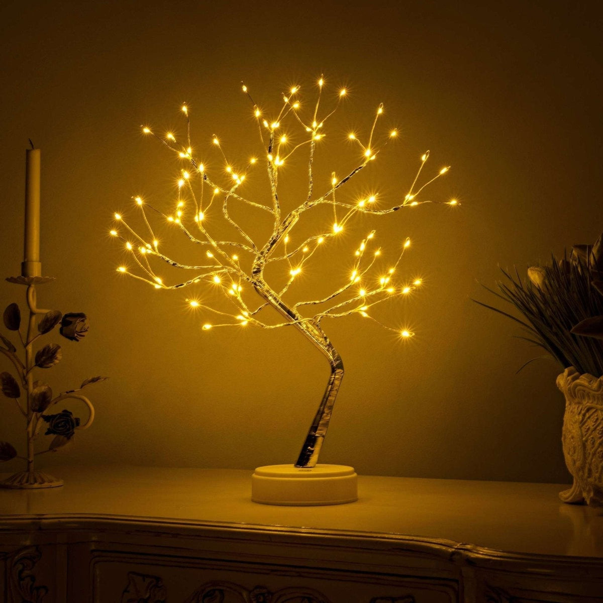 Tree of Light Table Lamp – Elegant Nature-Inspired LED Design with Wireless Technology for Home Décor