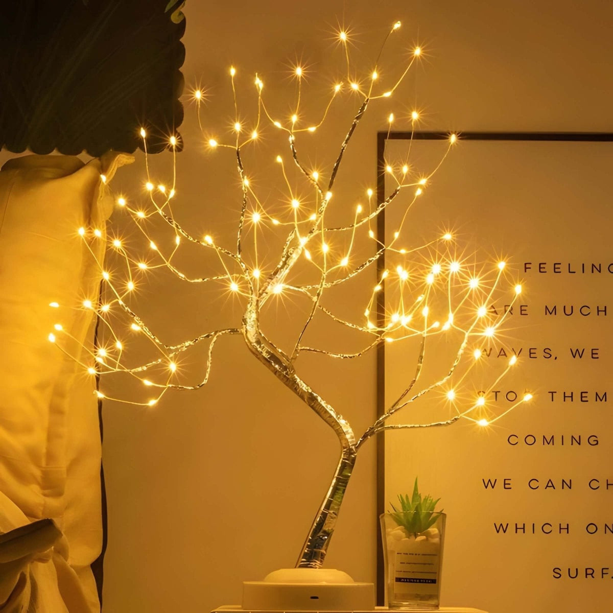 Tree of Light Table Lamp – Elegant Nature-Inspired LED Design with Wireless Technology for Home Décor
