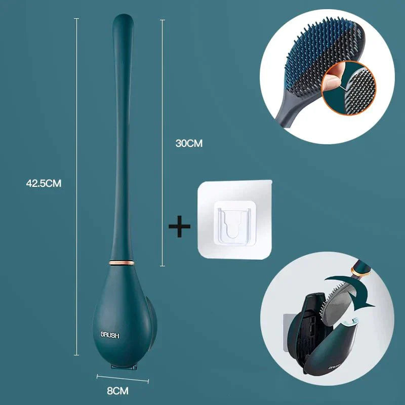 Escobilla de baño Tresco - Silicona flexible con soporte de secado rápido, montaje en pared