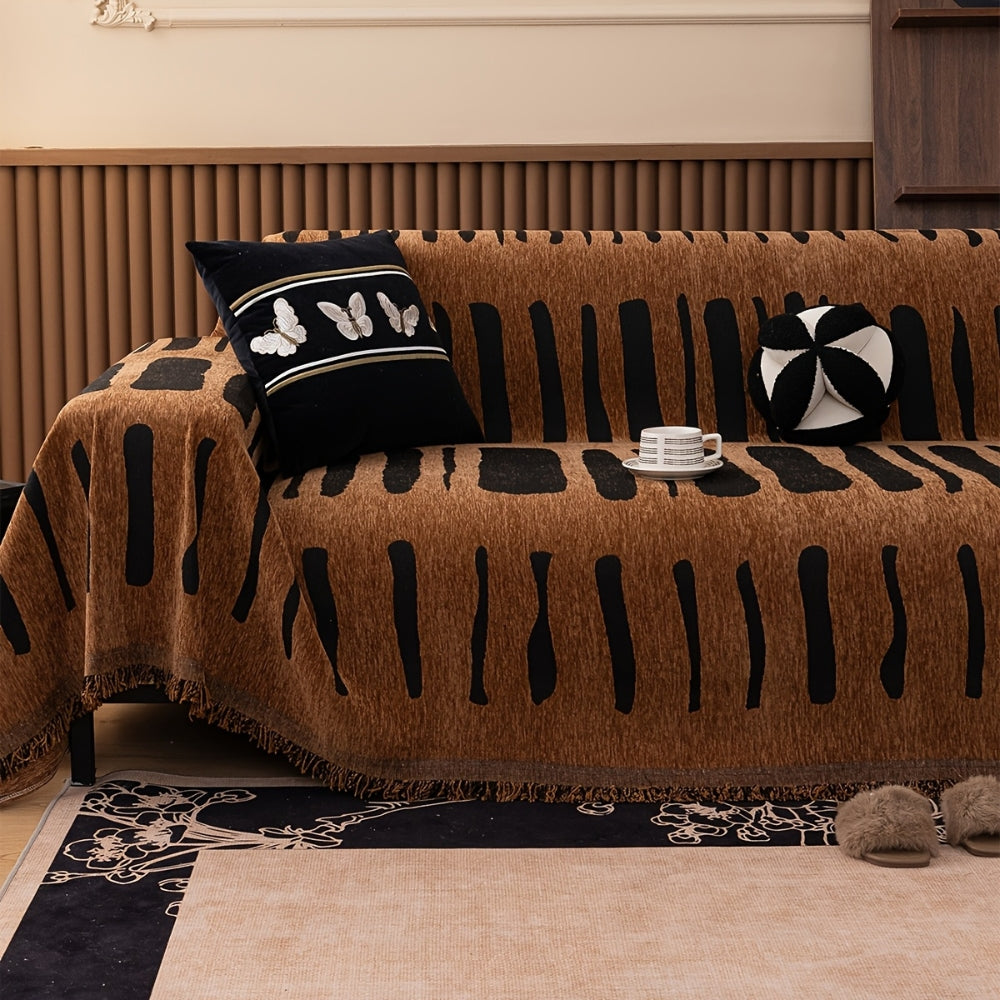 Tribal Chenille Sofa Cover - Soft Microfiber, Stylish Protection