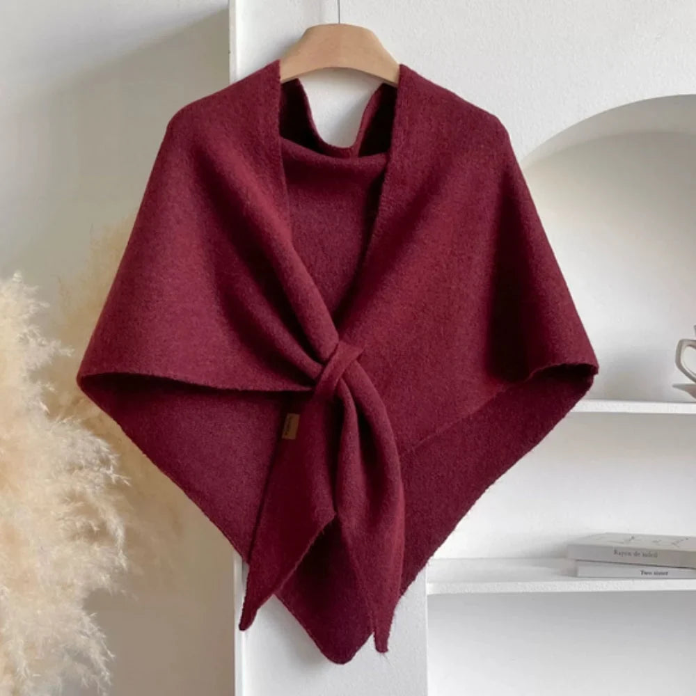 Triluna Shawl Cape - Soft Knitted Microfiber, Lightweight Triangle Design