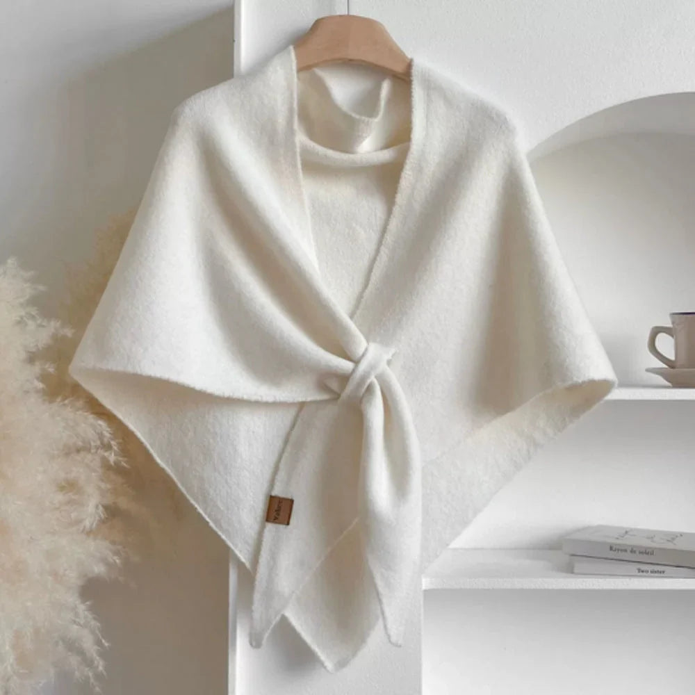 Triluna Shawl Cape - Soft Knitted Microfiber, Lightweight Triangle Design