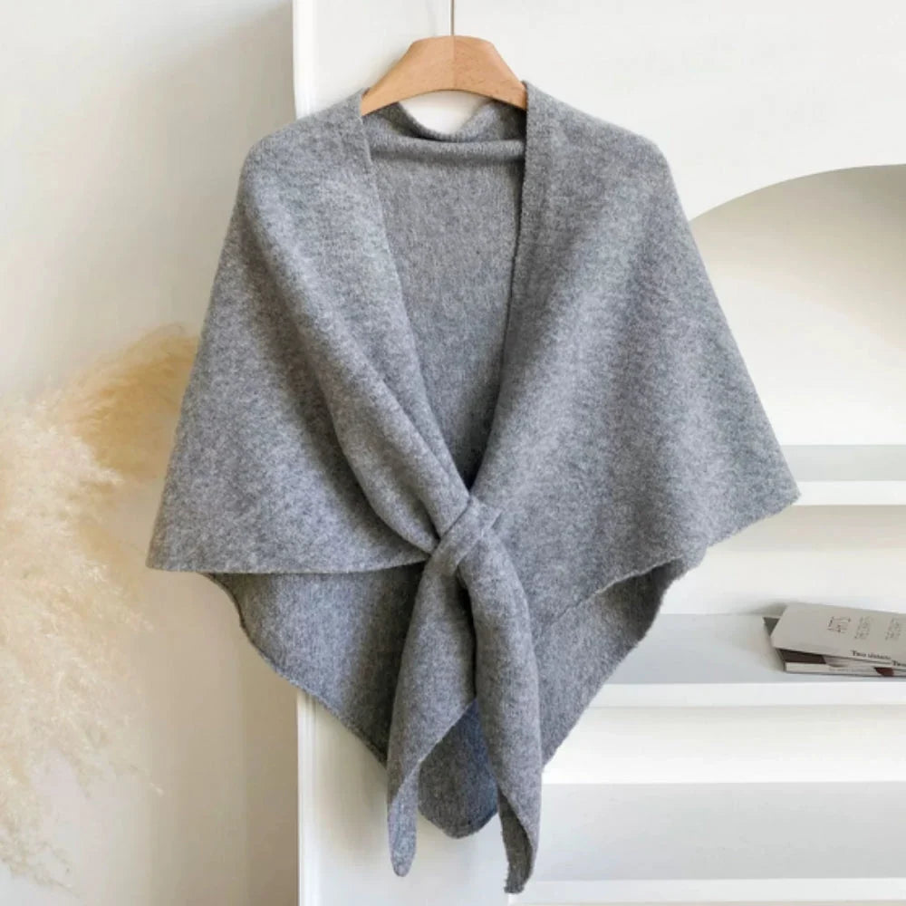 Triluna Shawl Cape - Soft Knitted Microfiber, Lightweight Triangle Design