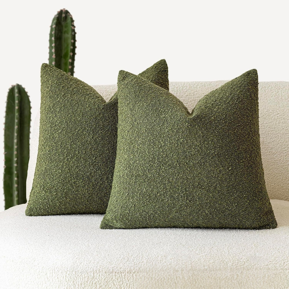 Truvel Boucle Cushion Cover - Durable Microfiber, 18x18 Inches