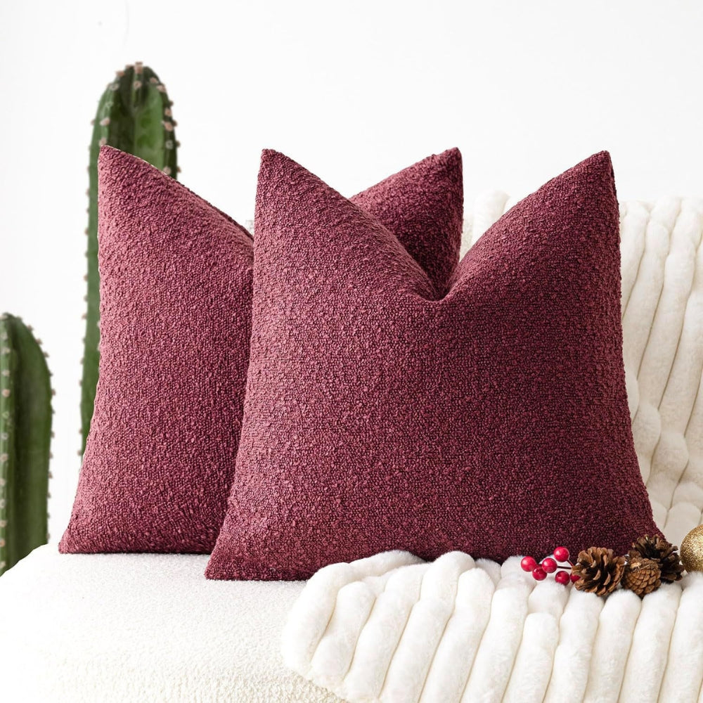 Truvel Boucle Cushion Cover - Durable Microfiber, 18x18 Inches