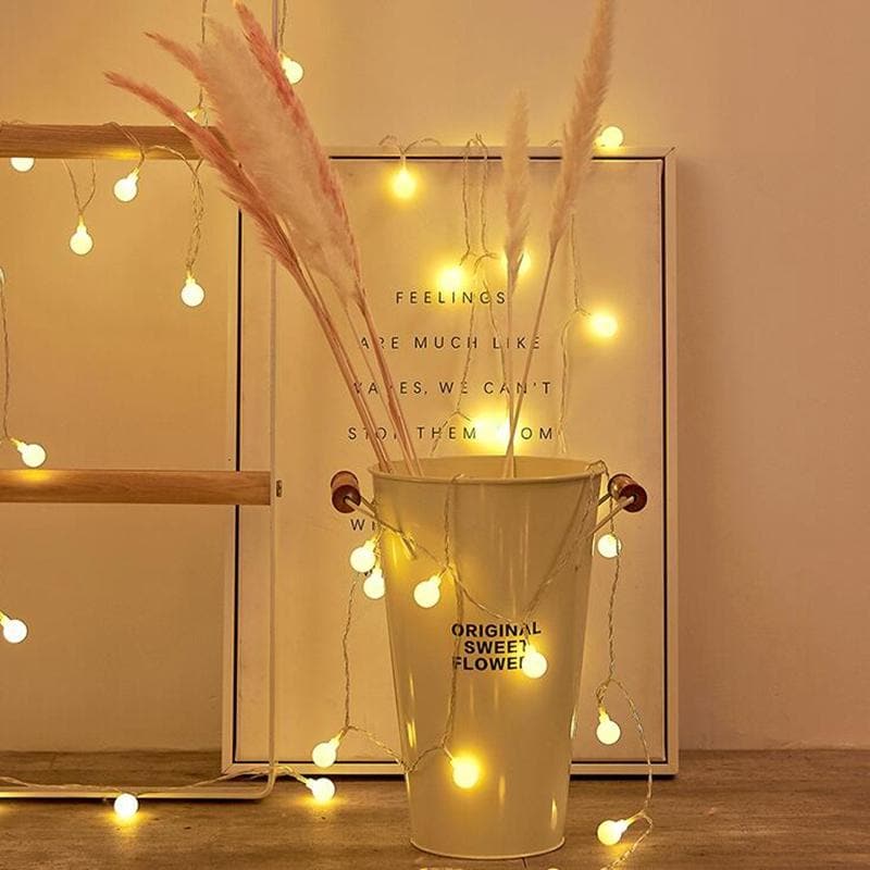 Fairy Lights for Bedroom, Outdoor String Lights with Decorative Ball and Star Bulbs, LED Twinkle Lights for Indoor Decor