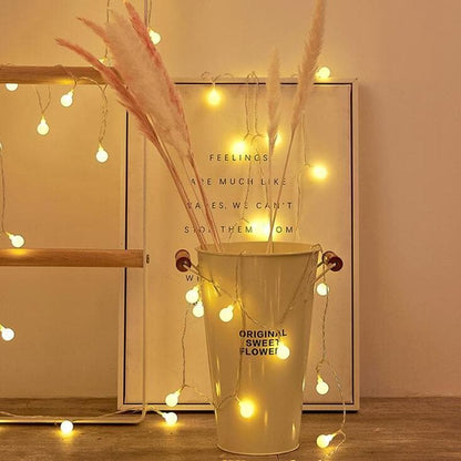 Fairy Lights for Bedroom, Outdoor String Lights with Decorative Ball and Star Bulbs, LED Twinkle Lights for Indoor Decor
