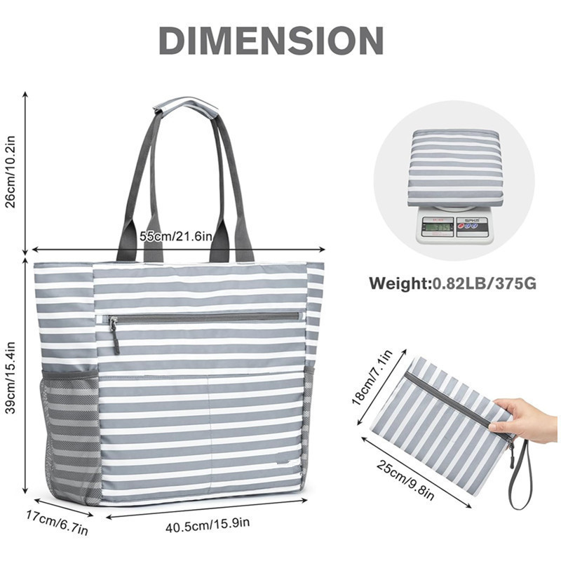 Ortekor Ultimate Beach Tote | Extra Large Waterproof Bag with 13 Pockets for Organized Summer Adventures