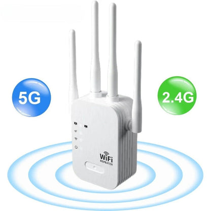 Extensor WiFi para exteriores para jardín, repetidor WiFi de doble banda con 1200 Mbps, amplificador WiFi de largo alcance para oficina en casa