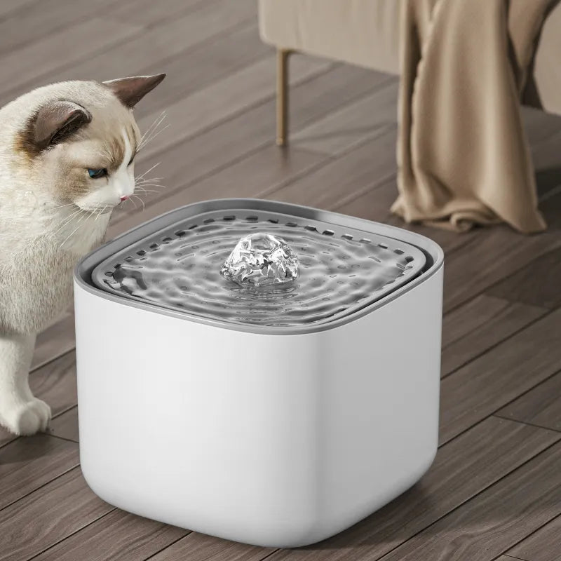 Cat Water Fountain, Dog Water Fountain with 3L Capacity, Ultra Quiet Pet Water Fountain with Adjustable Flow