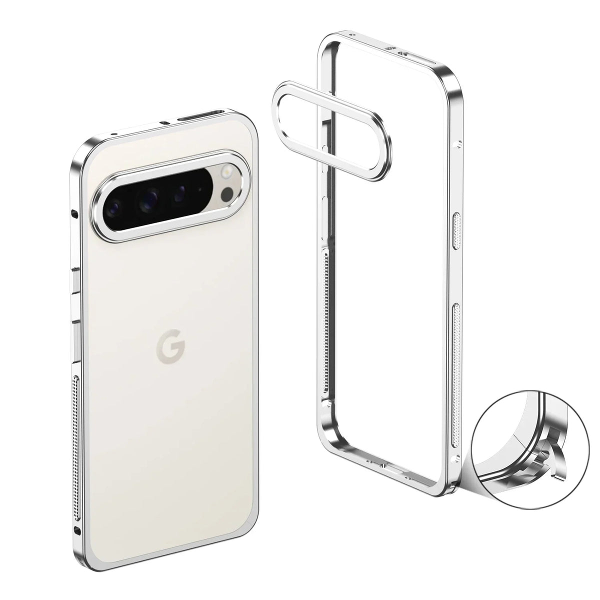 Metal Phone Bumper Case for Google Pixel with Cooling Vents & Camera Protector – Shock-Absorbing Aluminum Frame for Pixel 8, 9, 10, 11
