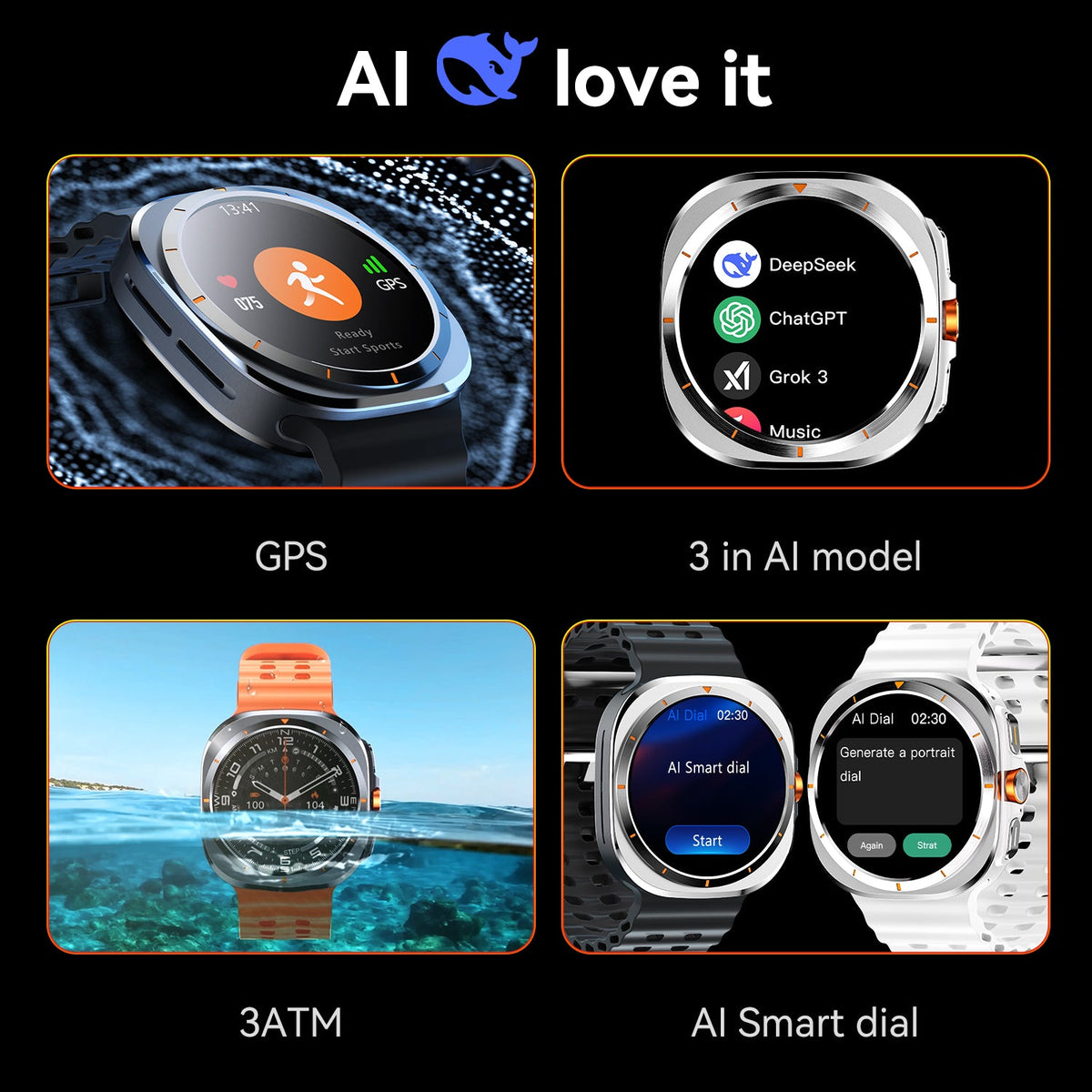 Ultra 7 Pro | Reloj inteligente con GPS, funciones de IA y llamadas por Bluetooth | Monitor de salud para entusiastas del fitness