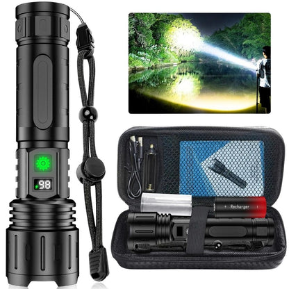 Ultra Bright Tactical Flashlight | 100,000 Lumens & Adjustable Beam | Durable Waterproof Design for Outdoor Adventures