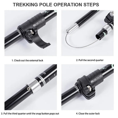 Ultralight Trekking Poles | Adjustable Length with EVA Grip Handles | Durable Support for Hiking and Camping