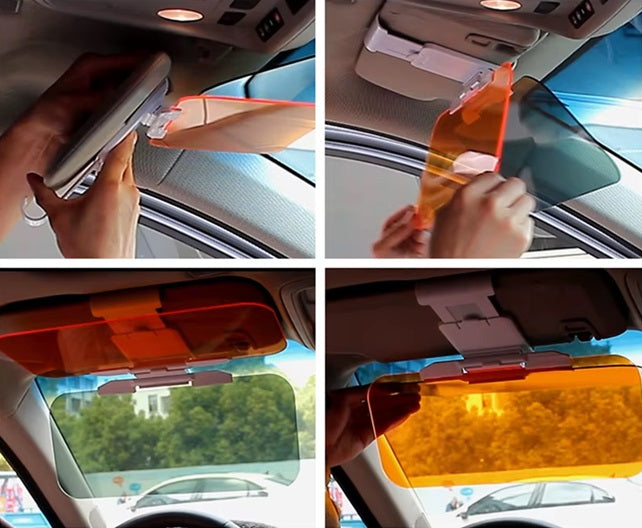 Clip-On Glare Shield for Car Windshield Sun Visor – Day & Night Vision Extender for Driving Safety