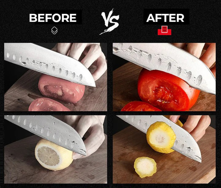 Automated Blade Sharpening Tool for Kitchen Knives, Two-Stage Honing System, Quick Edge Restoration for Chef & Utility Cutlery