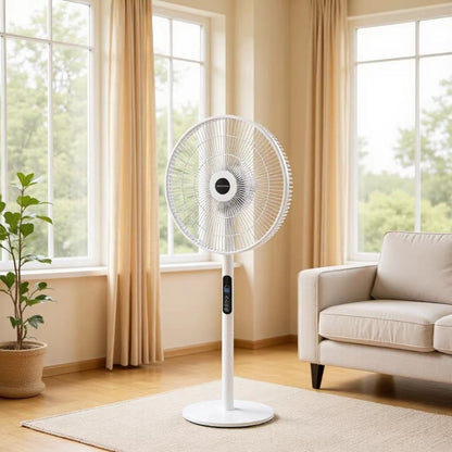 Pedestal Fan with Remote Control – 8 Speed Settings, 9-Hour Timer, Adjustable Height – Quiet Cooling for Bedroom, Living Room, Office