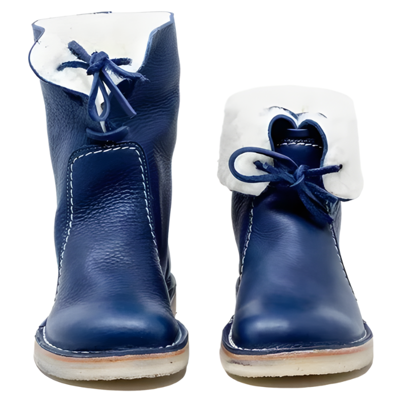 Women's Ankle Boots with Natural Fleece Lining Genuine Leather Waterproof Winter Footwear for Cold Weather Comfort