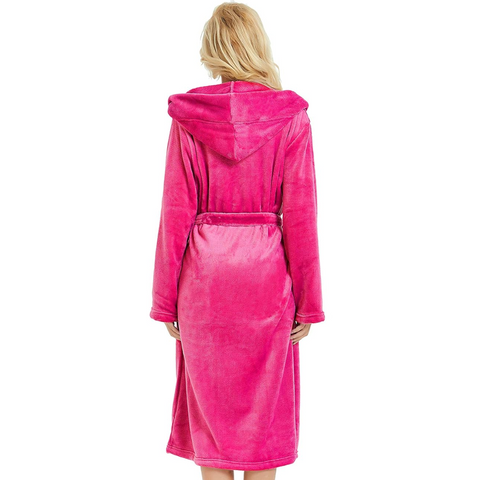 Vivianne Fleece Bathrobe - Hooded Women's Robe, Soft and Warm