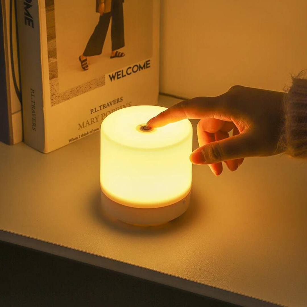 Dimmable LED Cube Lamp 3.3 Inch White Touch Control Bedside Light USB Powered for Nightstand Reading Desk Small Space Ambient Lighting