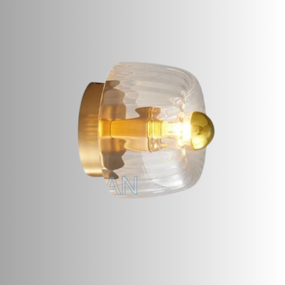 E14 Glass Sconce for Bedrooms, Hallways & Living Rooms – 6.3 in Minimalist Indoor Accent Fixture with Metal Frame & Rotary Switch for Modern