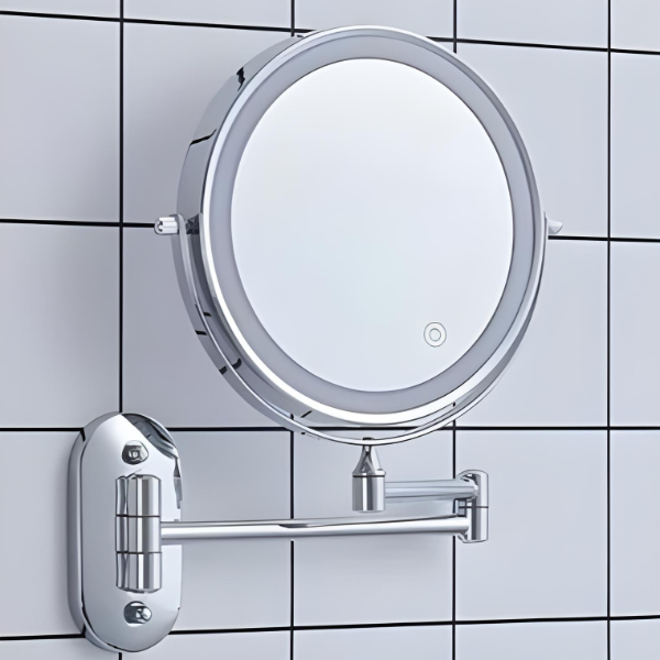 Rechargeable LED Lighted Makeup Mirror with Magnification for Vanity & Bathroom | Dimmable Cordless Design | Chrome Finish Cosmetic Mirror