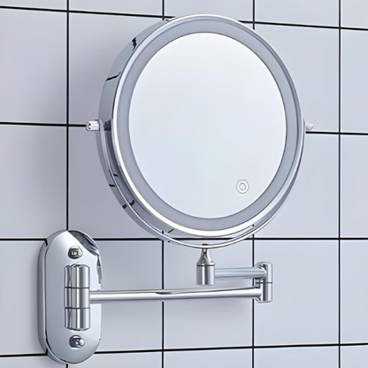 Rechargeable LED Lighted Makeup Mirror with Magnification for Vanity & Bathroom | Dimmable Cordless Design | Chrome Finish Cosmetic Mirror
