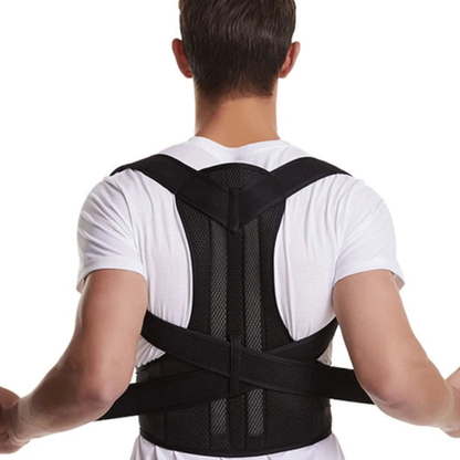 Adjustable Upper Back Straightener with Shoulder Straps for Alignment and Lumbar Relief – Unisex Posture Corrector with Breathable Mesh