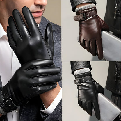 Stylish Winter Gloves | Touchscreen Driving Gloves with Secure Strap | Perfect for Cold Weather Commutes