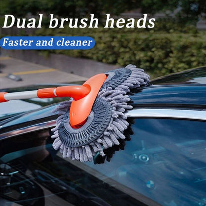 Telescoping Car Wash Brush with 360° Rotating Head & Extension Pole for Vehicles, RVs, Windows