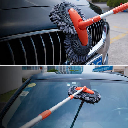Telescoping Car Wash Brush with 360° Rotating Head & Extension Pole for Vehicles, RVs, Windows