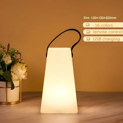 Rechargeable Cordless LED Table Lamp Waterproof Portable Indoor Outdoor Lighting 16 Color Settings Remote Control for Patio Camping Bedside
